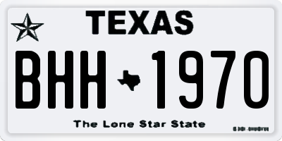 TX license plate BHH1970