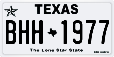 TX license plate BHH1977
