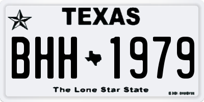 TX license plate BHH1979