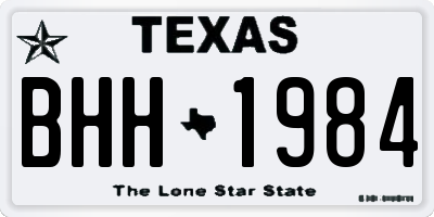 TX license plate BHH1984