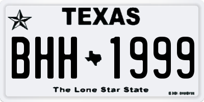 TX license plate BHH1999
