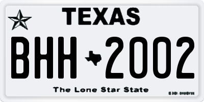 TX license plate BHH2002