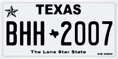 TX license plate BHH2007