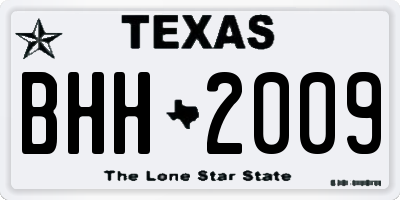TX license plate BHH2009