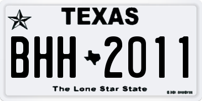 TX license plate BHH2011