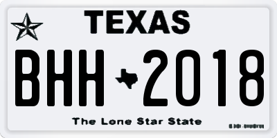 TX license plate BHH2018