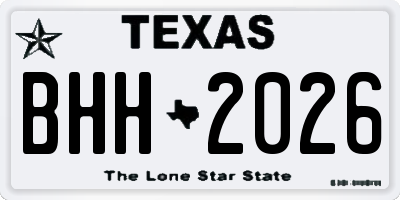 TX license plate BHH2026