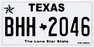 TX license plate BHH2046