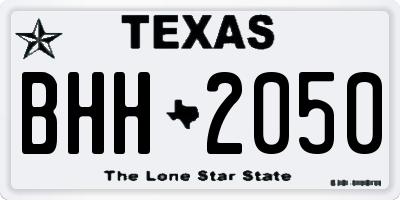 TX license plate BHH2050