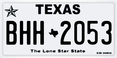 TX license plate BHH2053
