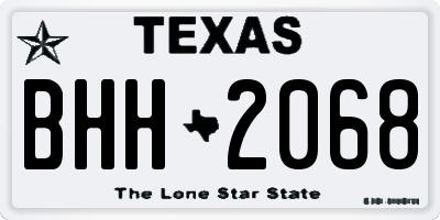 TX license plate BHH2068