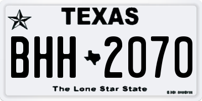 TX license plate BHH2070