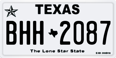TX license plate BHH2087