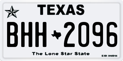 TX license plate BHH2096