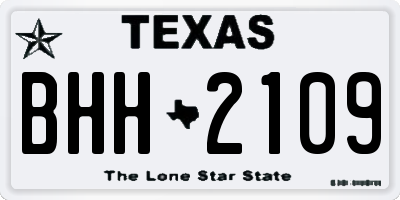 TX license plate BHH2109