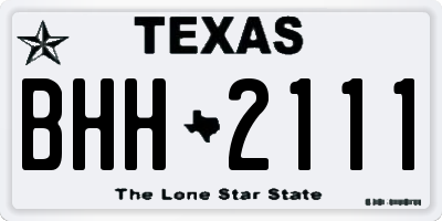 TX license plate BHH2111