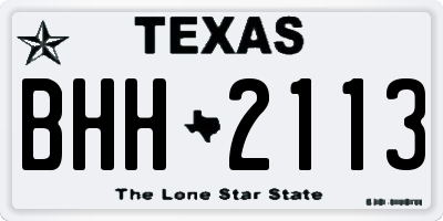 TX license plate BHH2113