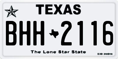 TX license plate BHH2116