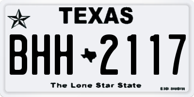 TX license plate BHH2117