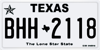 TX license plate BHH2118