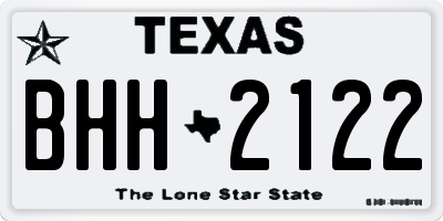 TX license plate BHH2122