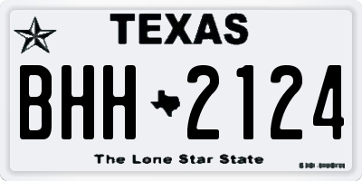 TX license plate BHH2124