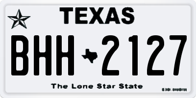 TX license plate BHH2127