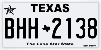 TX license plate BHH2138
