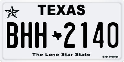 TX license plate BHH2140