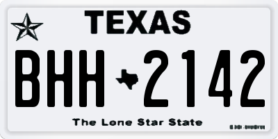 TX license plate BHH2142