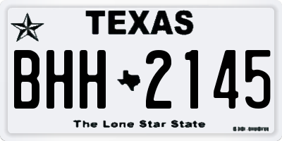 TX license plate BHH2145