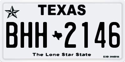 TX license plate BHH2146