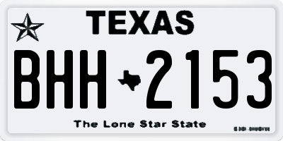 TX license plate BHH2153