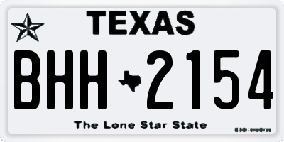 TX license plate BHH2154