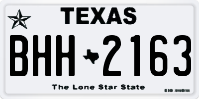 TX license plate BHH2163