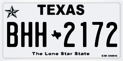 TX license plate BHH2172