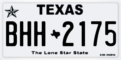 TX license plate BHH2175