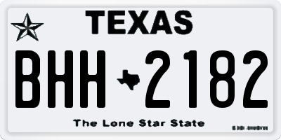 TX license plate BHH2182