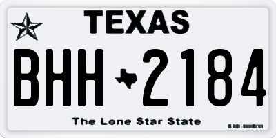TX license plate BHH2184