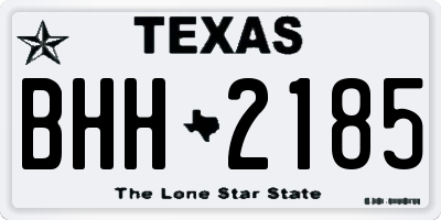 TX license plate BHH2185