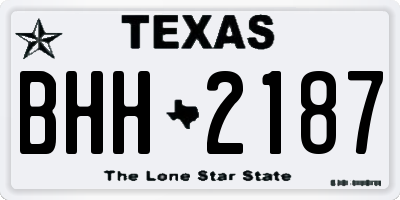 TX license plate BHH2187