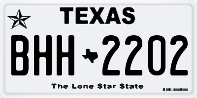 TX license plate BHH2202