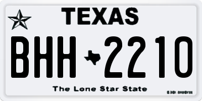 TX license plate BHH2210