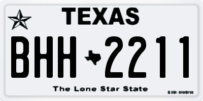 TX license plate BHH2211