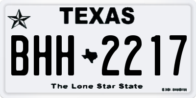 TX license plate BHH2217