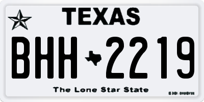 TX license plate BHH2219