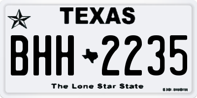 TX license plate BHH2235