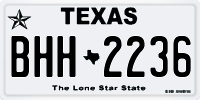 TX license plate BHH2236