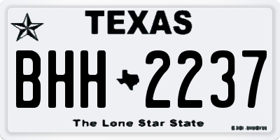 TX license plate BHH2237