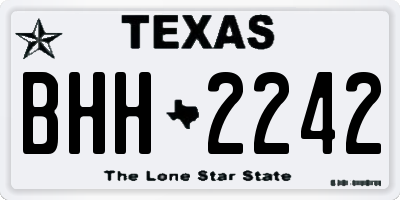 TX license plate BHH2242